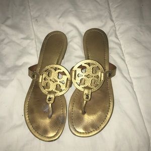 Tory Burch Miller Sandals Size 8 in Gold